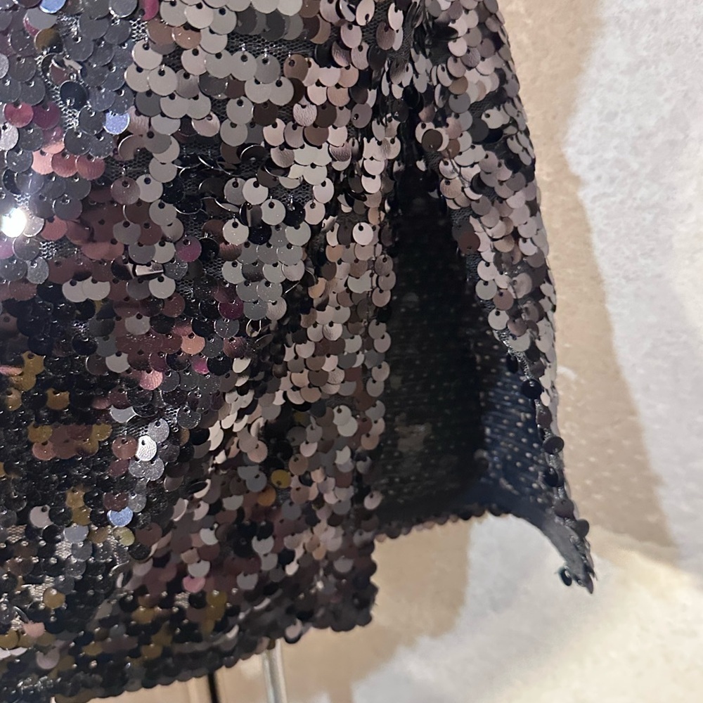 Zara Women's Sparkling Black Sequin Blazer - Picture 6 of 7